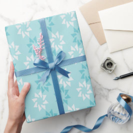 Lichtblauw Bloemen Pinwheel Patroon Cadeaupapier
