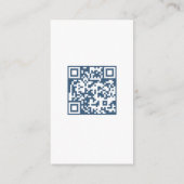Lichtblauw Bloemen Script QR Code Bruiloft RSVP Informatiekaartje (Achterkant)