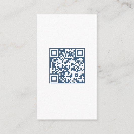 Lichtblauw Bloemen Script QR Code Bruiloft RSVP Informatiekaartje (Achterkant)