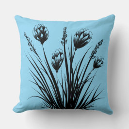 Lichtblauw Bloemen Sierkussen