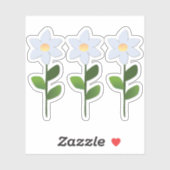 Lichtblauw Bloemen Sticker (Vel)