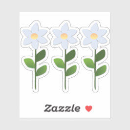 Lichtblauw Bloemen Sticker