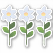 Lichtblauw Bloemen Sticker (Voorkant)