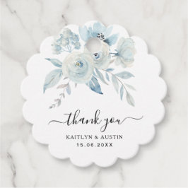 Lichtblauw Bloemen Trouwgunst labels