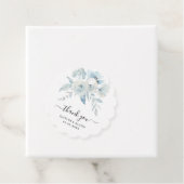 Lichtblauw Bloemen Trouwgunst labels (In situ)