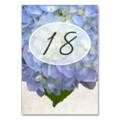 Lichtblauw Bloemen Trouwtafel Nummer Kaarten (Voorkant)