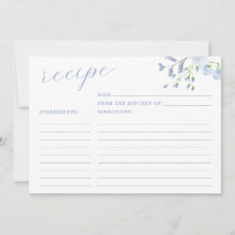 Lichtblauw Bloemen Vrijgezellenfeest Recept Kaart