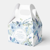 Lichtblauw bloemenbabyboy douche snoep gunst box bedankdoosjes (Achterkant)