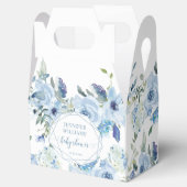 Lichtblauw bloemenbabyboy douche snoep gunst box bedankdoosjes (Geopend)