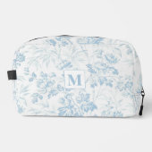Lichtblauw  bloemmotief Elegant  Toilettasje (Voorkant)