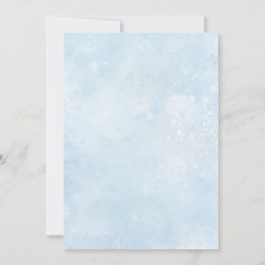 Lichtblauw & Blush Bloem Stoffig Blauw Botanisch Kaart (Achterkant)