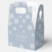 Lichtblauw Boho Winter Sneeuwvlok Baby shower Bedankdoosjes (Geopend)