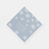 Lichtblauw Boho Winter Sneeuwvlok Baby shower Servet (Hoek)