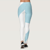 Lichtblauw (Bord Baby Blue) en wit asymmetrisch Leggings (Achterkant)