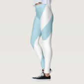 Lichtblauw (Bord Baby Blue) en wit asymmetrisch Leggings (Links)