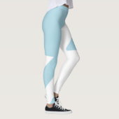 Lichtblauw (Bord Baby Blue) en wit asymmetrisch Leggings (Rechts)