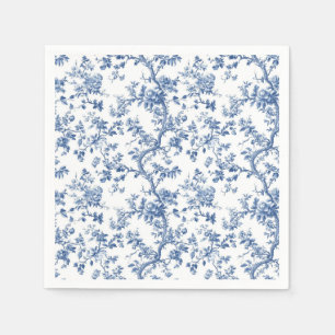 Lichtblauw botanisch toile tuinpapier servetten