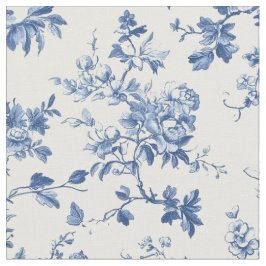 Lichtblauw botanisch toilepatroon stof