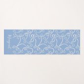 Lichtblauw Bow Patroon Aangepaste Naam Yoga Mat (Voorkant (horizontaal))