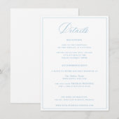 Lichtblauw Bruiloft Details Behuizing Kaart (Voorkant / Achterkant)