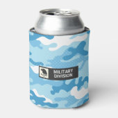Lichtblauw camouflagepatroon drankisolator blikjeskoeler (Blikje Voorkant)