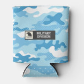 Lichtblauw camouflagepatroon drankisolator blikjeskoeler (Voorkant)