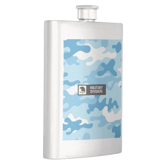 Lichtblauw camouflagepatroon militair flacon (Rechts)