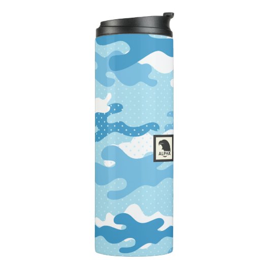 Lichtblauw Camouflagepatroon Thermosbeker (Gedraaid links)