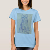 Lichtblauw Cat T-shirt (Voorkant)