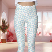 Lichtblauw Checkerboard Heart Valentijns Leggings