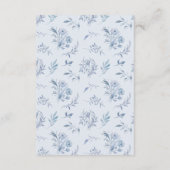 Lichtblauw Chinoiserie patroon | Trouwdetails Informatiekaartje (Achterkant)
