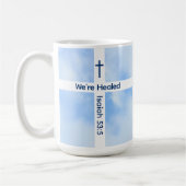 Lichtblauw Christelijk Kruis Bijbel Verse Healing Koffiemok (Links)