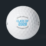 Lichtblauw Classic Varsity Afstuderen Klasse Cadea Golfballen<br><div class="desc">Dit klassieke ontwerp is het perfecte cadeau voor een nieuw afstudeerder! Personaliseer met hun naam,  school,  en afstudeerjaar. Verkrijgbaar in meerdere kleuren,  maar aarzel niet om DM als ik kan helpen bij het toevoegen van anderen.</div>
