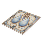 Lichtblauw & Cream Water Drops Badkamer Tegel Tegeltje (Zijkant)