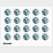 Lichtblauw Cristian Cross Ronde Sticker (Vel)