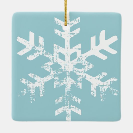 Lichtblauw Custom Photo Ornament met Sneeuwvlokken (Achterkant)