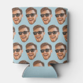 Lichtblauw Custom Photo Party Supplies met Gezicht Blikjeskoeler (Achterkant)