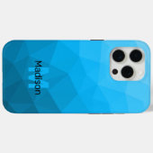Lichtblauw cyaan geometrisch mesh patroon Monogram Case-Mate iPhone Case (Achterkant (horizontaal))