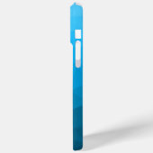 Lichtblauw cyaan gradiënt geometrisch maaspatroon Case-Mate iPhone case (Achterkant / Links)