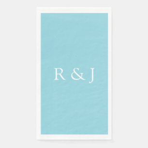 Lichtblauw Cyaan Monogram Initiaal Ampersand Bruil Servet