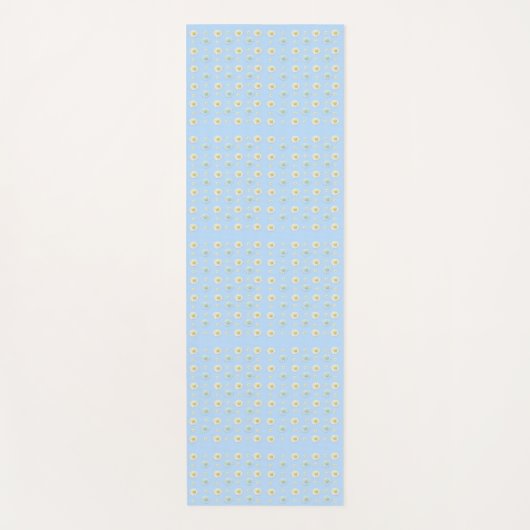 Lichtblauw Daisy Meadow Pattern Yogamat (Voorkant)