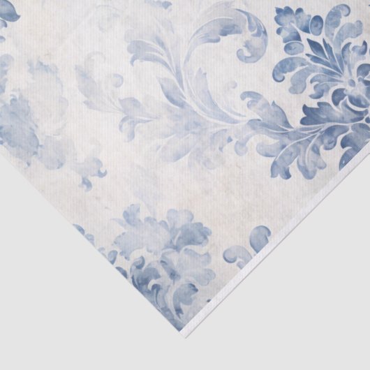 Lichtblauw Damask Tissue Paper Tissuepapier (Detail)