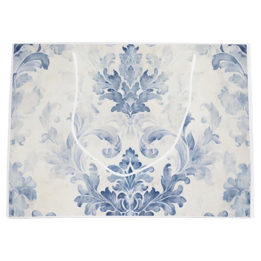 Lichtblauw Damast Groot Cadeauzakje (Voorkant)