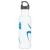 Lichtblauw dansende vrouw waterfles  (Achterkant)