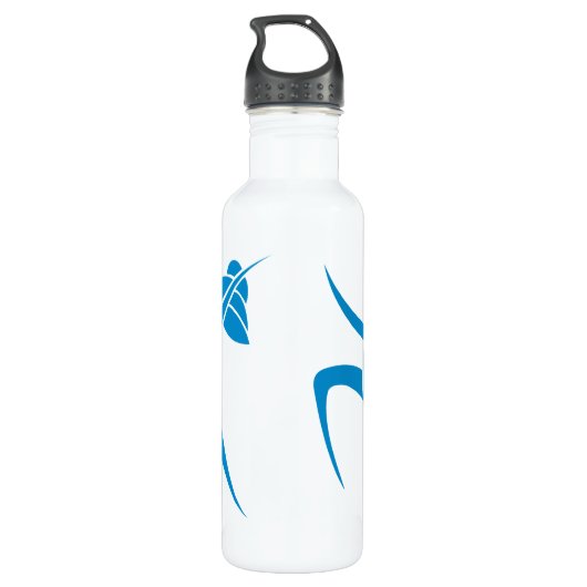 Lichtblauw dansende vrouw waterfles (Achterkant)