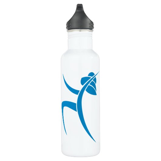 Lichtblauw dansende vrouw waterfles  (Rechts)