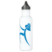 Lichtblauw dansende vrouw waterfles  (Links)