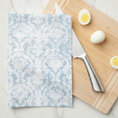lichtblauw demaspatroon theedoek (Quarter Fold)