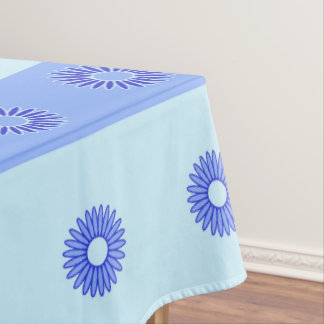 Lichtblauw Donkerblauw Bloemen Patroon Tafelkleed