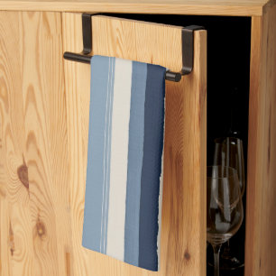 lichtblauw, donkerblauw en witte strepen theedoek